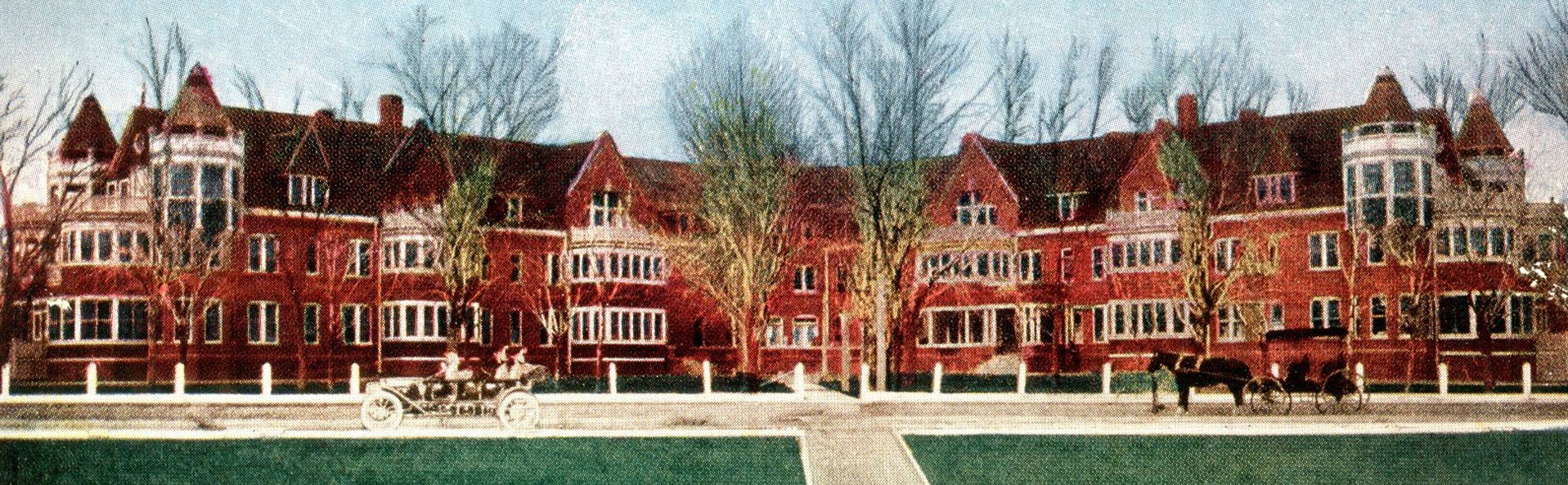 Exterior of an asylum building